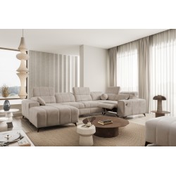 Ecksofa in U-Form Ballagio IV Mix mit Schlaffunktion und Relaxfunktion - Geflecht, Spring 1110