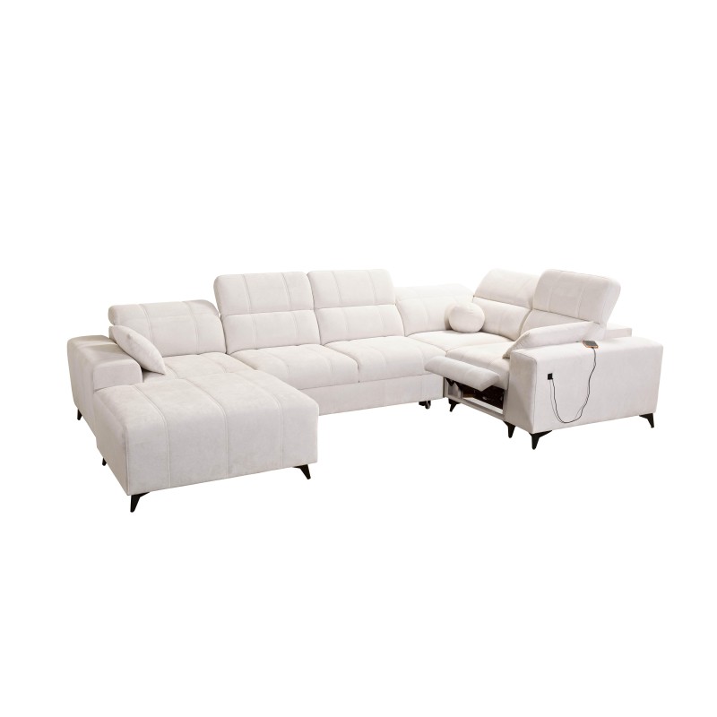 Sofá esquinero en forma de U Ballagio IV Mix con función de cama y relax - Trenzado, Spring 1115 Sofá esquinero en forma de U Ballagio IV Mix con función de cama y relax - Trenzado, Spring 1115