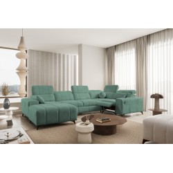 U-förmiges Ecksofa Ballagio IV Mix mit Schlaf- und Relaxfunktion - Geflecht, Spring 1116
