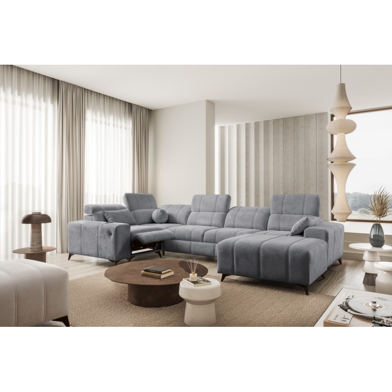 Ballagio IV Mix U-Shaped Sectional Sofa with Sleeping and Relaxation Function - Weave, Spring 1101
