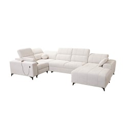 U-Form-Sofa Ballagio IV Mix mit Schlaf- und Entspannungsfunktion - Geflecht, Spring 1102
