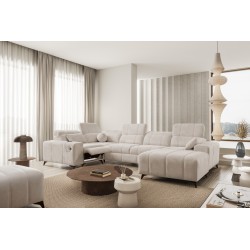 Ballagio IV Mix U-shaped sectional sofa with sleeping and relaxation function - Woven, Spring 1108