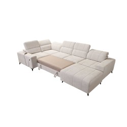 Sofá esquinero en forma de U Ballagio IV Mix con función de cama y relax - Tejido, Spring 1110