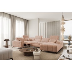 Ballagio IV Mix U-Shaped Sectional Sofa with Sleeping and Relaxation Function - Weave, Spring 1112
