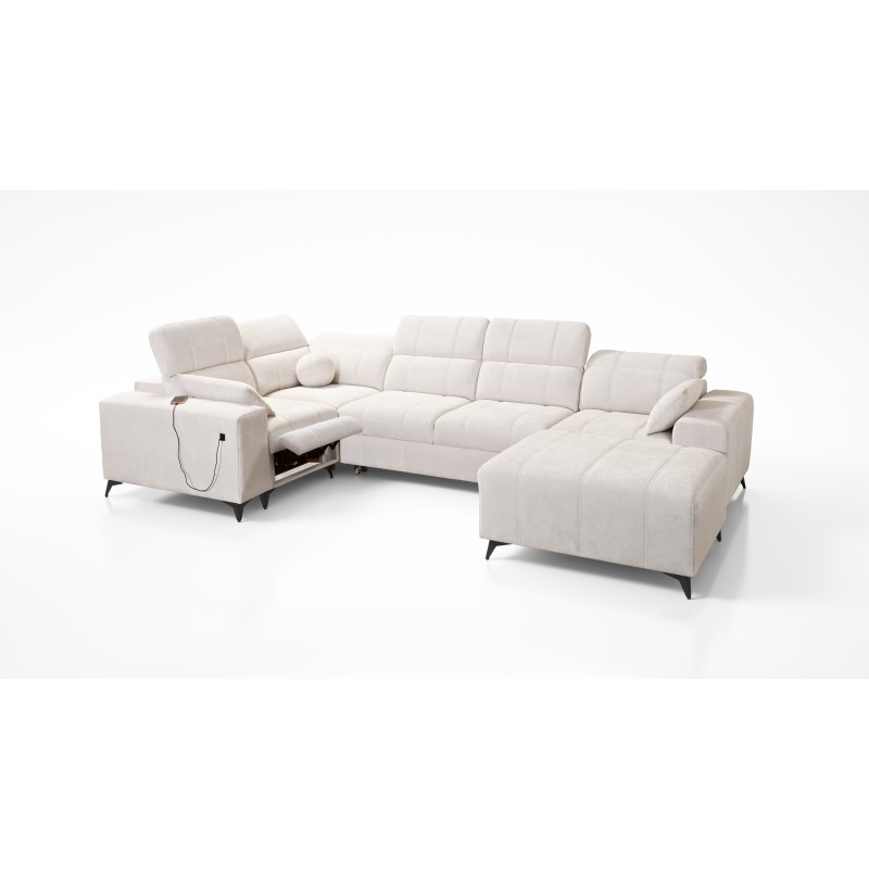Sofá esquinero en forma de U Ballagio IV Mix con función de cama y relax - Trenzado, Spring 1115 Sofá esquinero en forma de U Ballagio IV Mix con función de cama y relax - Trenzado, Spring 1115
