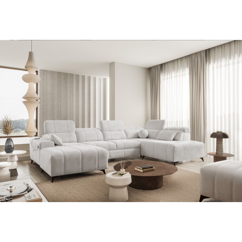 Luxury U-shaped Sectional Sofa Ballagio VI with Sleeping Function, Weave, Spring 1104