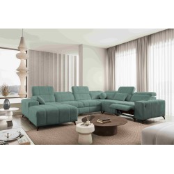 Sofá esquinero en forma de U Ballagio VIII Mix con función de cama y relajación | Muebles de estilo excepcional
