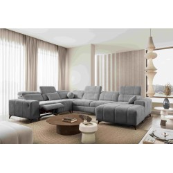 Sofá esquinero en forma de U Ballagio VIII Mix con función de cama y relajación | Muebles de estilo excepcional