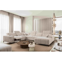 Sofá esquinero en forma de U Ballagio VIII Mix con función de cama y relajación | Muebles de estilo excepcional