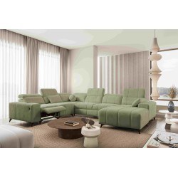 Sofá esquinero en forma de U Ballagio VIII Mix con función de cama y relajación | Muebles de estilo excepcional