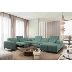 Sofá esquinero en forma de U Ballagio VIII Mix con función de cama y relajación | Muebles de estilo excepcional