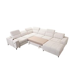 Sofá esquinero en forma de U Ballagio VIII Mix con función de cama y relajación | Muebles de estilo excepcional