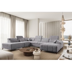 Кутовий диван у формі U ballagio X з функцією сну, тканина Spring 1102