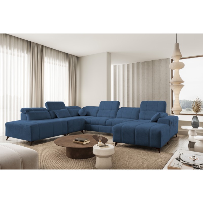 U-shaped corner sofa Ballagio X with a sleeping function, fabric Spring 1118