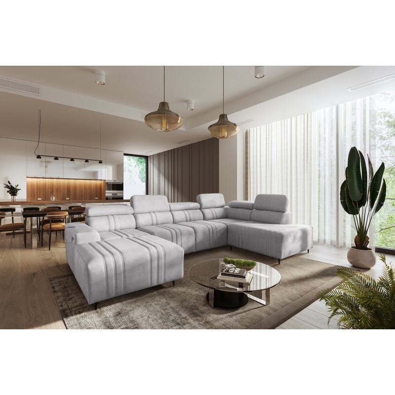 U-shaped Verona VI corner sofa with a sleeping function, fabric Vena 3 U-shaped Verona VI corner sofa with a sleeping function, fabric Vena 3