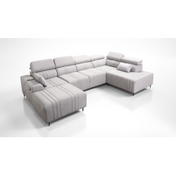Esquina en forma de U Verona VI con función para dormir, tela Vena 10 Esquina en forma de U Verona VI con función para dormir, tela Vena 10