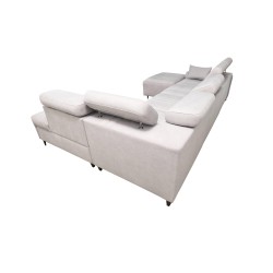 Esquina en forma de U Verona VI con función para dormir, tela Vena 10 Esquina en forma de U Verona VI con función para dormir, tela Vena 10