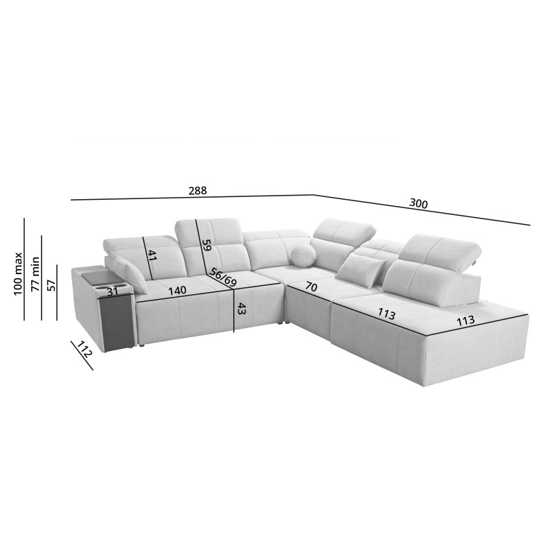 Ecksofa Milano IX mit Schlaffunktion in Gewebe Plecionka, Verita 76 - eine Kombination aus Stil und Funktionalität Ecksofa Milano IX mit Schlaffunktion in Gewebe Plecionka, Verita 76 - eine Kombination aus Stil und Funktionalität