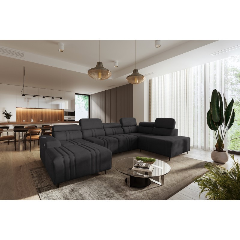 U-shaped Verona VI corner sofa with sleeping function, fabric Vena 20 U-shaped Verona VI corner sofa with sleeping function, fabric Vena 20