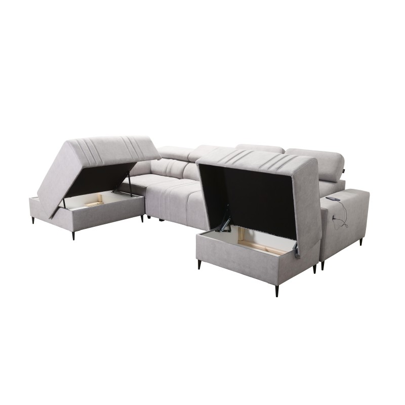 U-shaped Verona VI corner sofa with a sleeping function, fabric Vena 3 U-shaped Verona VI corner sofa with a sleeping function, fabric Vena 3