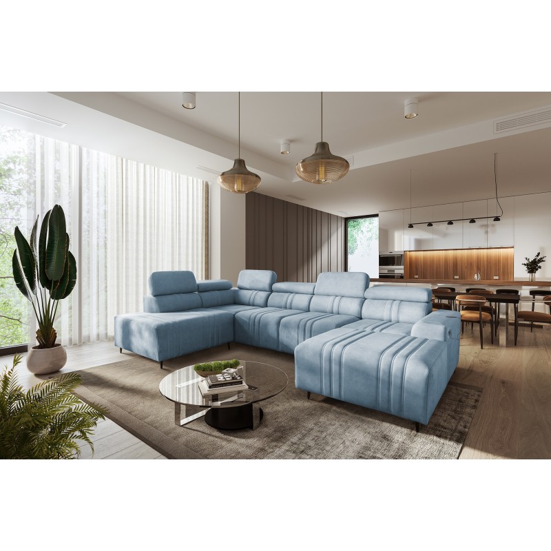 U-shaped Verona VI corner sofa with a sleeping function, fabric Vena 6 U-shaped Verona VI corner sofa with a sleeping function, fabric Vena 6