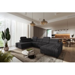 U-shaped Verona VI corner sofa with sleeping function, fabric Vena 20