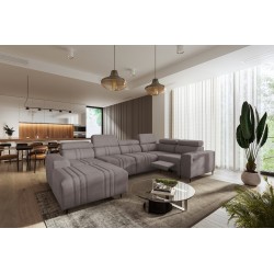 U-shaped corner sofa Verona IV Mix with a sleeping function and manual relax function, fabric Vena 8