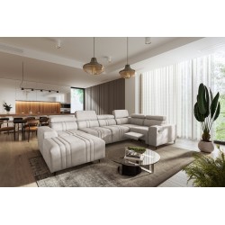 U-shaped corner sofa Verona IV Mix with a sleeping function and manual relax function, fabric Vena 9