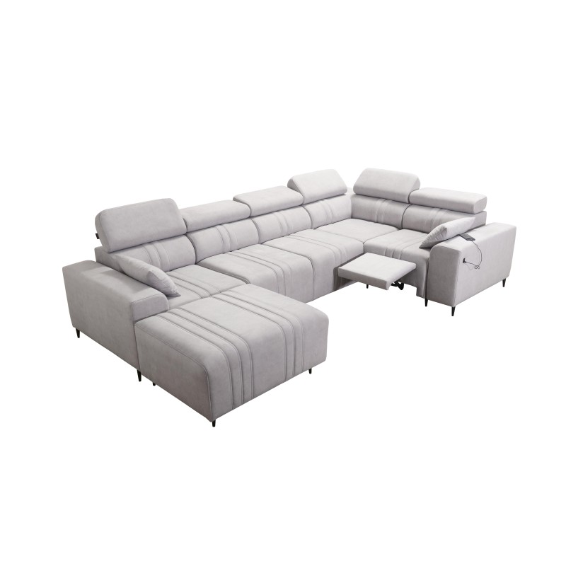 Verona IV Mix U-shaped corner sofa with a sleeping function and manual relax function, fabric Vena 10 Verona IV Mix U-shaped corner sofa with a sleeping function and manual relax function, fabric Vena 10
