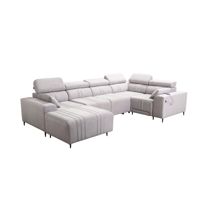 Verona IV Mix U-shaped corner sofa with a sleeping function and manual relax function, fabric Vena 10 Verona IV Mix U-shaped corner sofa with a sleeping function and manual relax function, fabric Vena 10