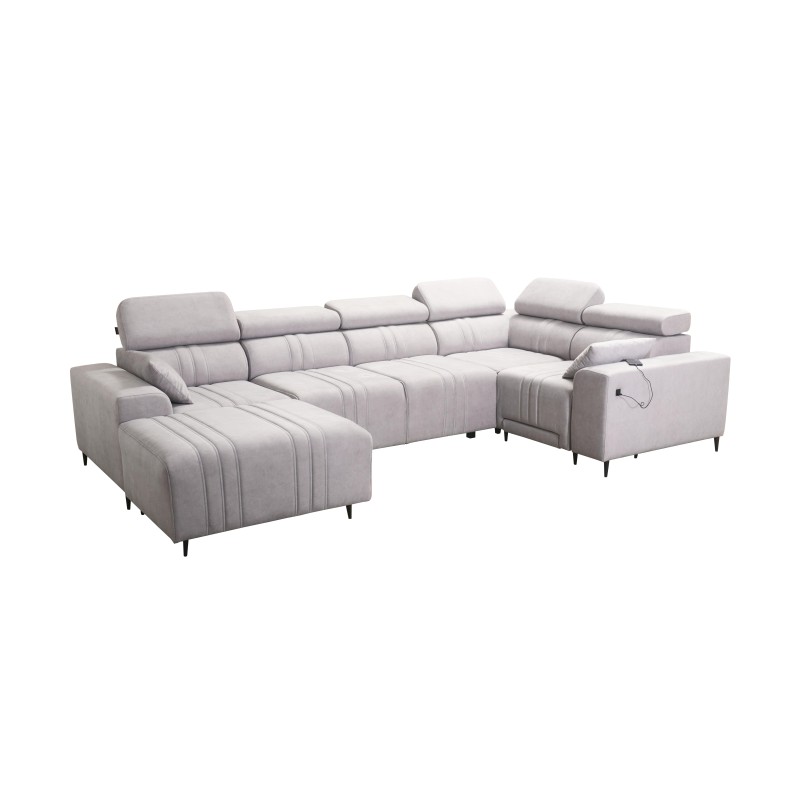 Verona IV Mix U-shaped corner sofa with a sleeping function and manual relax function, fabric Vena 10 Verona IV Mix U-shaped corner sofa with a sleeping function and manual relax function, fabric Vena 10