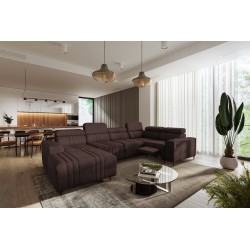 U-shaped corner sofa Verona IV Mix with a sleeping function and manual relax function, fabric Vena 13