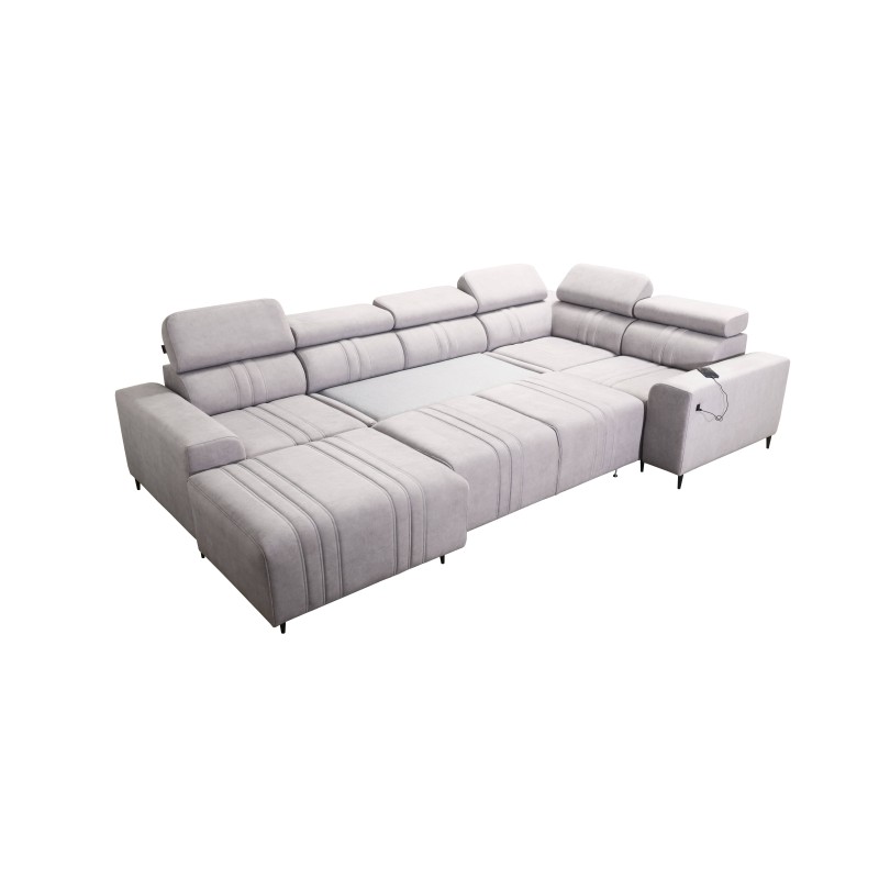 U-shaped Verona IV Mix sectional sofa with a sleeping function and manual relax function, fabric Vena 20 U-shaped Verona IV Mix sectional sofa with a sleeping function and manual relax function, fabric Vena 20
