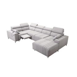 U-shaped Verona IV Mix sectional sofa with a sleeping function and manual relax function, fabric Vena 6 U-shaped Verona IV Mix sectional sofa with a sleeping function and manual relax function, fabric Vena 6