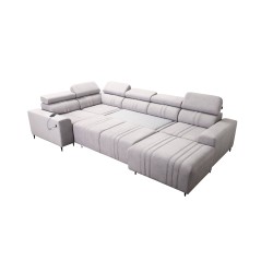 U-shaped Verona IV Mix sectional sofa with a sleeping function and manual relax function, fabric Vena 6 U-shaped Verona IV Mix sectional sofa with a sleeping function and manual relax function, fabric Vena 6