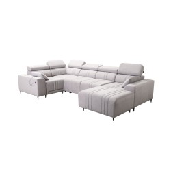U-shaped Verona IV Mix sectional sofa with a sleeping function and manual relax function, fabric Vena 6 U-shaped Verona IV Mix sectional sofa with a sleeping function and manual relax function, fabric Vena 6