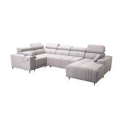 U-shaped Verona IV Mix sectional sofa with a sleeping function and manual relax function, fabric Vena 6 U-shaped Verona IV Mix sectional sofa with a sleeping function and manual relax function, fabric Vena 6