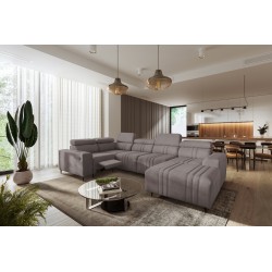 U-shaped corner sofa Verona IV Mix with a sleeping function and manual relax function, fabric Vena 8