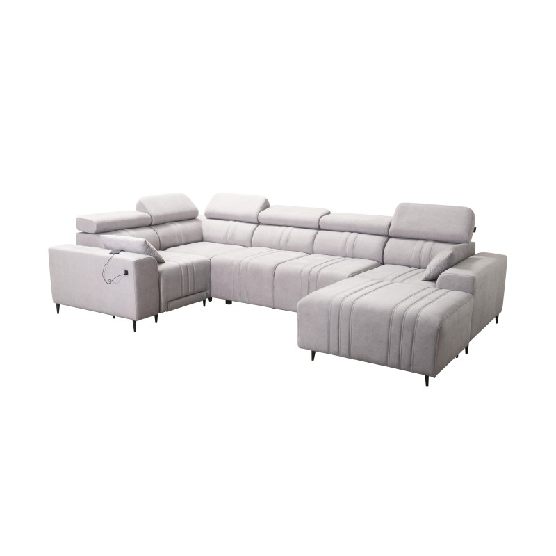 U-shaped corner sofa Verona IV Mix with a sleeping function and manual relax function, fabric Vena 8 U-shaped corner sofa Verona IV Mix with a sleeping function and manual relax function, fabric Vena 8