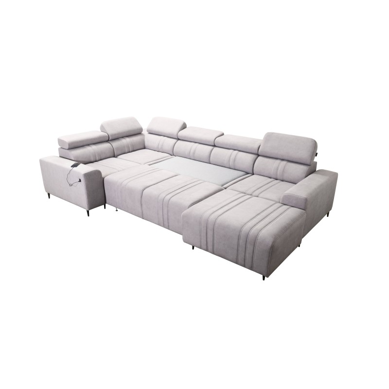 U-shaped corner sofa Verona IV Mix with a sleeping function and manual relax function, fabric Vena 9 U-shaped corner sofa Verona IV Mix with a sleeping function and manual relax function, fabric Vena 9