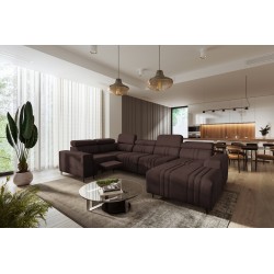 U-förmiges Ecksofa Verona IV Mix mit Schlaffunktion und manueller Relaxfunktion, Stoff Vena 13