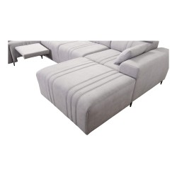 U-shaped corner sofa Verona IV Mix with a sleeping function and manual relax function, fabric Vena 13 U-shaped corner sofa Verona IV Mix with a sleeping function and manual relax function, fabric Vena 13