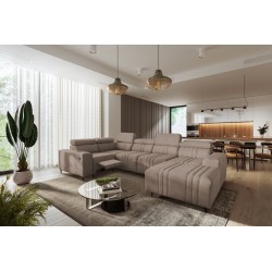 U-shaped corner sofa Verona IV Mix with a sleeping function and manual relax function, fabric Vena 14
