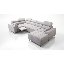 U-shaped corner sofa Verona IV Mix with a sleeping function and manual relax function, fabric Vena 14 U-shaped corner sofa Verona IV Mix with a sleeping function and manual relax function, fabric Vena 14