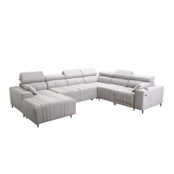 U-shaped corner sofa Verona VIII Mix with a sleeping function and manual relax function, fabric Vena 3 U-shaped corner sofa Verona VIII Mix with a sleeping function and manual relax function, fabric Vena 3