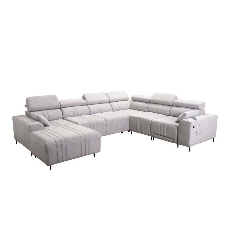 U-shaped corner sofa Verona VIII Mix with a sleeping function and manual relax function, fabric Vena 3 U-shaped corner sofa Verona VIII Mix with a sleeping function and manual relax function, fabric Vena 3