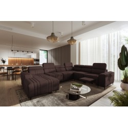 Verona VIII Mix U-shaped corner sofa with a sleeping function and manual relaxation function, fabric Vena 13