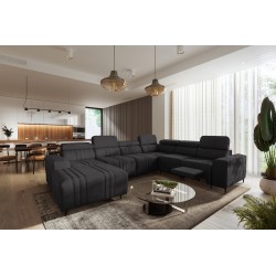 U-shaped corner sofa Verona VIII Mix with a sleeping function and manual relax function, fabric Vena 20
