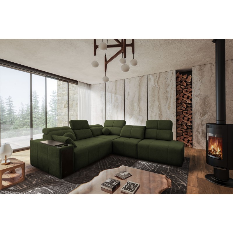 Milano IX corner sofa with sleeping function in Plecionka fabric, Verita 39 - a combination of style and functionality