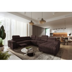 Verona VIII Mix U-shaped corner sofa with a sleeping function and manual relaxation function, fabric Vena 13 Verona VIII Mix U-shaped corner sofa with a sleeping function and manual relaxation function, fabric Vena 13